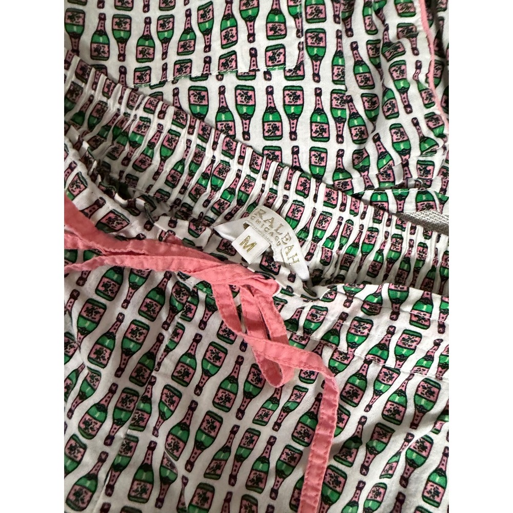 Shiraleah Felicity PJ Set Women Medium Champagne Bottle‎ Print  Green Pink